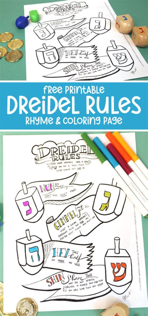 Dreidel Rules Printable - How to Play Dreidel