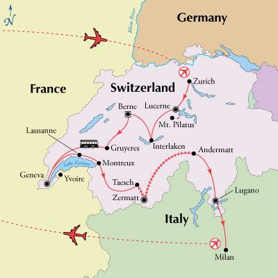 the route map for germany and italy