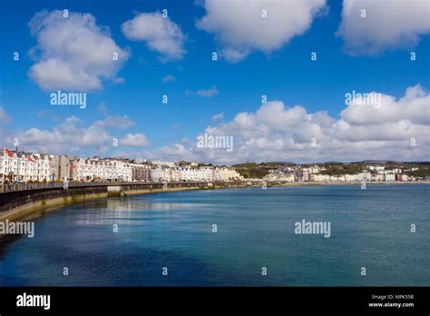 View across Douglas Bay to Victorian buildings along the seafront ...