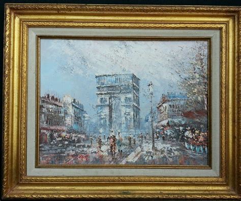 VINTAGE AMERICAN IMPRESSIONIST PARIS ARC DE TRIOMPHE INTERIOR DESIGN ...