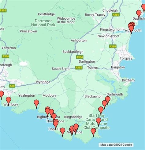 South Devon beaches map - Google My Maps