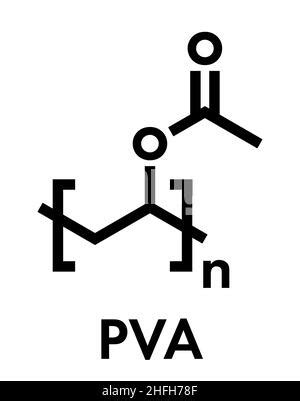 Polyvinyl acetate (PVA) polymer and vinyl acetate monomer molecule ...