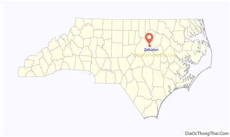 Map of Zebulon town, North Carolina - Thong Thai Real