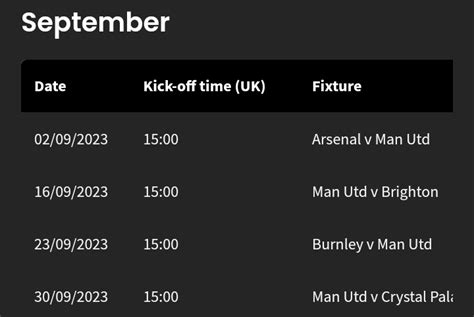 The full Manchester United fixture - When are they up against Man City ...