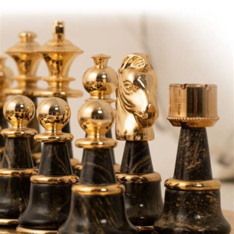 Real Gold/silver Covered Chess Pieces With Wooden Chessboard - Etsy