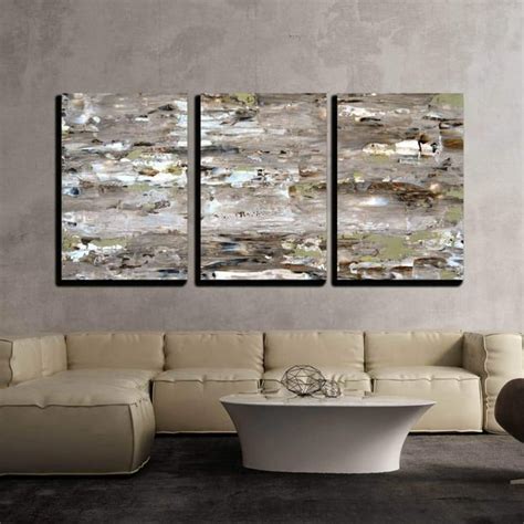 Wall26 3 Piece Canvas Wall Art - Brown and Green Abstract Art Painting ...