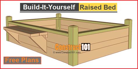 Raised Garden Bed with Bench - PDF Download - Construct101