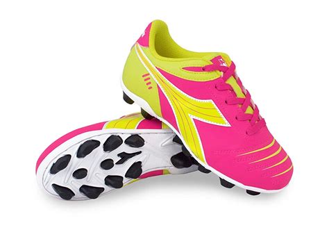 Diadora Kid's Cattura MD JR Soccer Cleats (8.5 M US Toddler, Neon Pink/Neon Yellow) | Girls ...