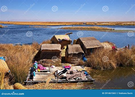 Floating Islands on Titicaca Lake Stock Image - Image of peruvian ...