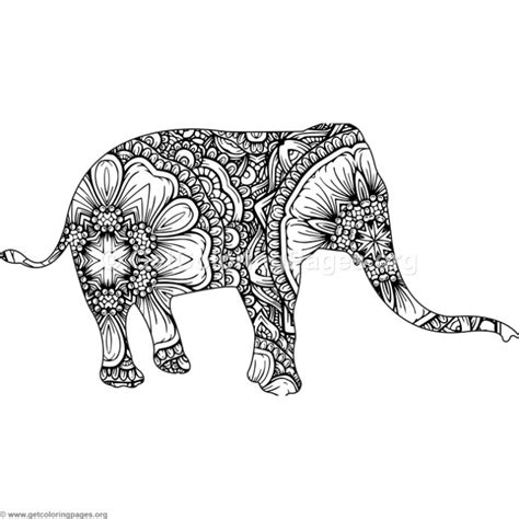 Elephant Zentangle Coloring Pages at GetColorings.com | Free printable ...