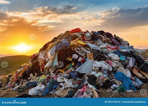 Heap of Clothes Tossed into Landfill Stock Illustration - Illustration ...