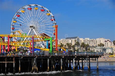 Santa Monica Pier - Pacific Park Ferris Wheel Editorial Image - Image of park, busy: 100375790