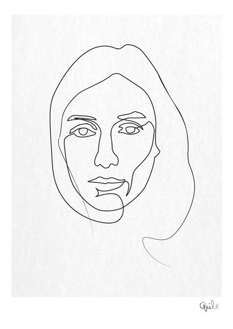 List Of Continuous Line Drawings Of Faces Ideas - Sagaens