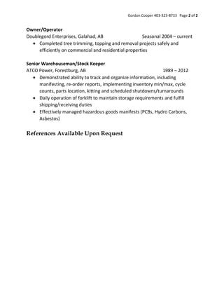 Gordon Cooper Resume - Copy | PDF