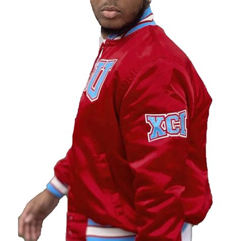 Men's Satin Burgundy Delaware State University Jacket - Jackets Masters