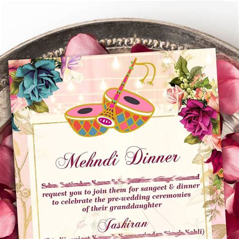 Mehndi Sangeet E-invitation with florals and mehendi sangeet elements 💖💖 . Ch… | Indian wedding ...