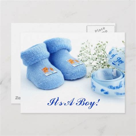 It's A Boy! Announcement Card Announcement#Card#created#Shop Baby Boy Birth Announcement, Birth ...