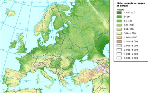 Europe Mountain Ranges Map - Draw A Topographic Map