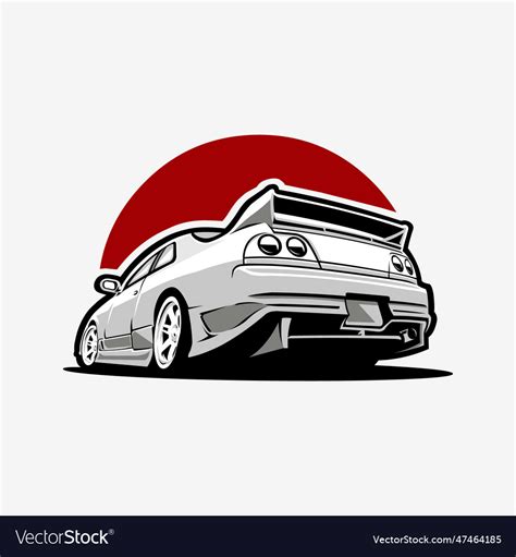 Japanese sport car art isolated Royalty Free Vector Image