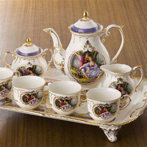 Special European style luxury Vintage ceramic Coffee set English bone china afternoon tea set a ...