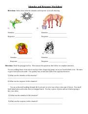 stimulus and response worksheet.docx - Stimulus and Response Worksheet ...