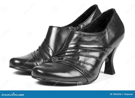 Women S Black Leather Dress Shoes Stock Photo - Image of black, shoes ...