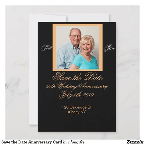 Save the Date Anniversary Card | Zazzle | Anniversary cards, Save the ...