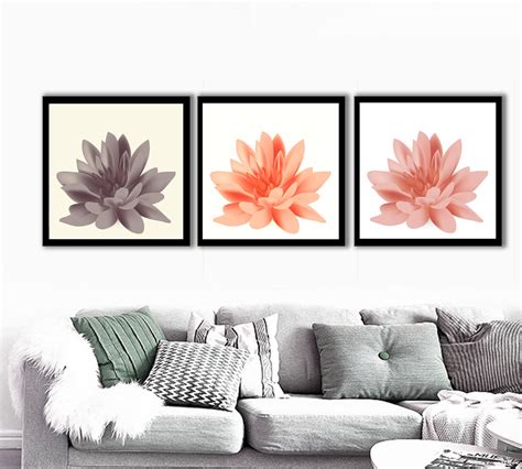 Set of 3 Prints, Set of 3 Wall Art, Flowers Decor, Flowers Wall Art ...