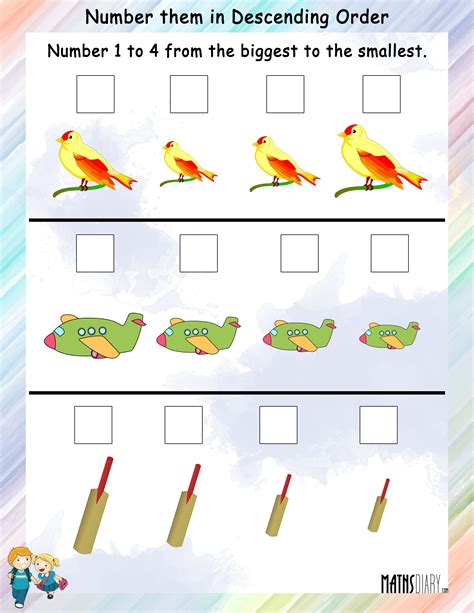 Numbering in Descending Order - Math Worksheets - MathsDiary.com