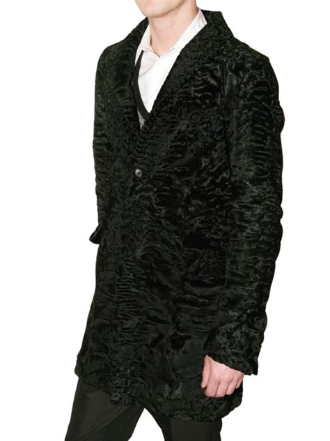 Dsquared² Astrakhan Coat in Black for Men | Lyst