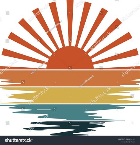 Retro Vinate Sunset Waves Wavy Sunset Stock Vector (Royalty Free) 2165251633 | Shutterstock