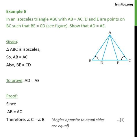 Example 6 - In an isosceles triangle ABC with AB = AC - Examples