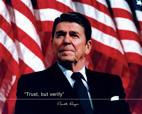 Buy Ronald Reagan Poster Photo Picture Framed Quote Trust, but Verify US President Portrait ...