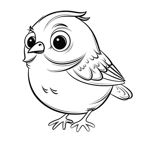 Beautiful Cute Baby Bird Coloring Page Outline Sketch Drawing Vector, Baby Drawing, Bird Drawing ...