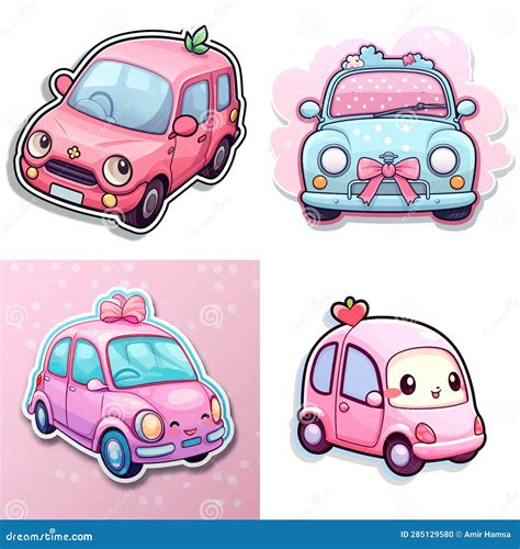 Cute car stickers stock illustration. Illustration of generate - 285129580