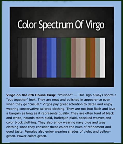 Color Spectrum of Virgo . . . | Virgo, Astrology virgo, Virgo libra cusp