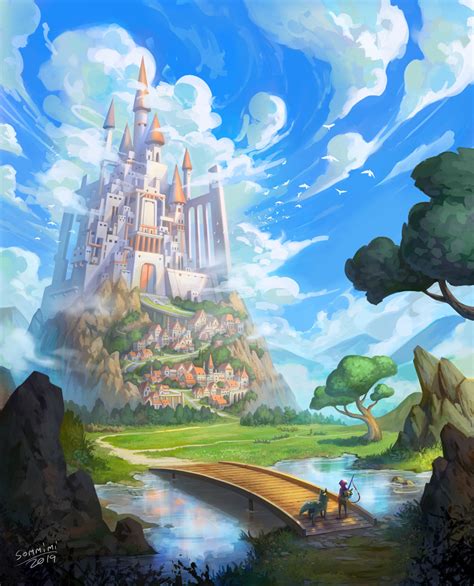 EnvironmentPractice CastleSkyHigh by sommimi on DeviantArt | Paisagens ...