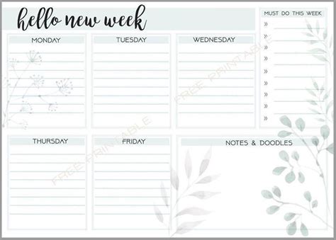 Free PDF Printable: Weekly Planner | Weekly planner free printable ...