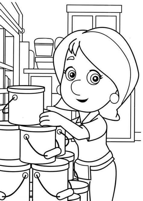 Handy Manny Kelly And Stack Of Bucket Coloring Page - Download & Print Online Coloring Pages for ...