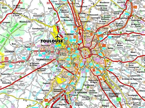 Toulouse road map - Map of Toulouse road (Occitanie - France)