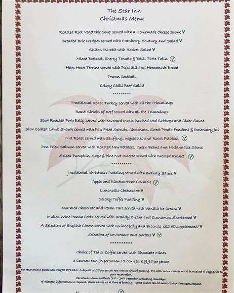 🎄🍽 The Star Inn Christmas Menu! 2 courses £19.95 3 courses £25.95 Please call 01293871264 for ...