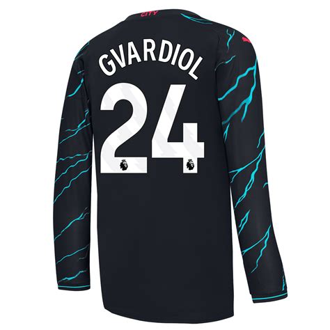 Manchester City Third Jersey 2023/24 Long sleeve with GVARDIOL 24 printing | Official Man City Store