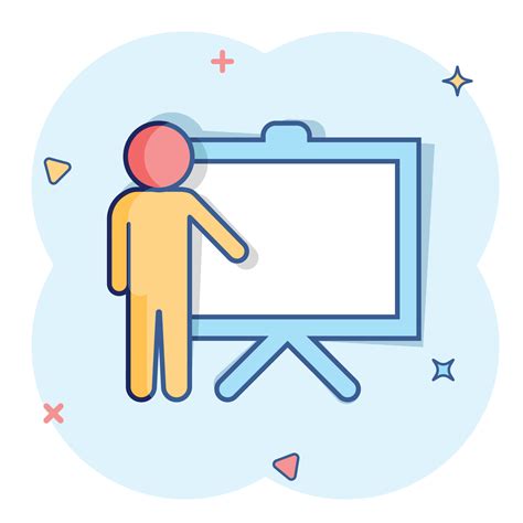 Training education icon in comic style. People seminar vector cartoon ...