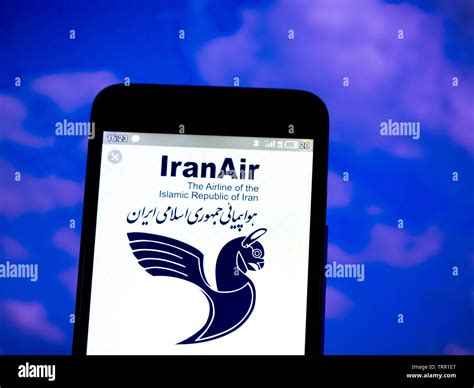 In this photo illustration the Iran Air logo is seen displayed on a ...