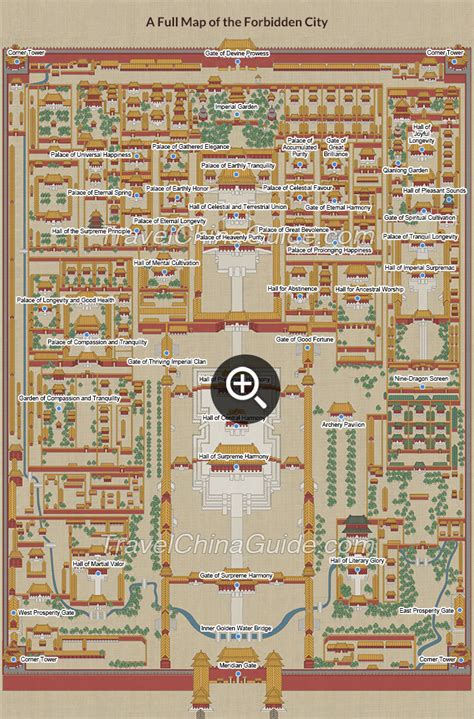 Forbidden City Maps, Location, PDF Tourist Map of Palace Museum