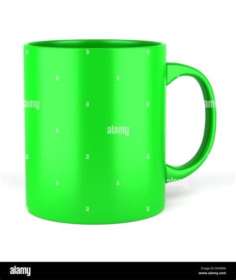 green ceramic cup isolated on white background Stock Photo - Alamy