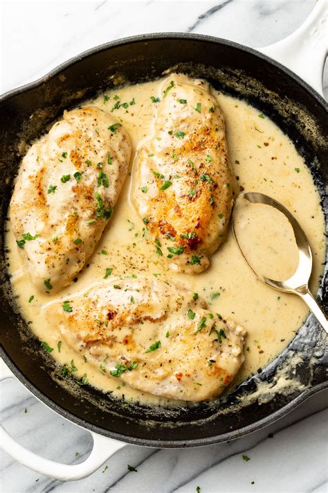 Creamy Chicken in White Wine Sauce • Salt & Lavender