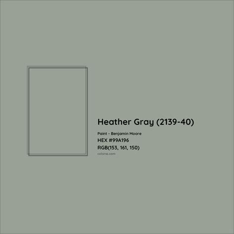 Benjamin Moore Heather Gray (2139-40) Paint color codes, similar paints ...