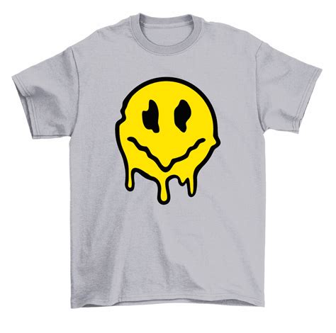 Melting Smiley Face Melted Happy Face Drip T-Shirt Men Women - Walmart.com