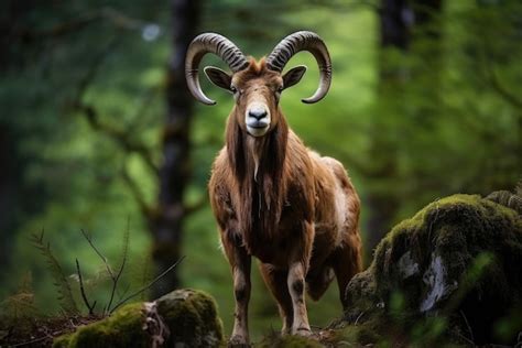 Premium AI Image | Large European mouflon in its natural habitat